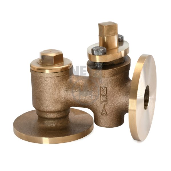 Bronze Combined Cock & Feed Check Valve Flanged Ends
