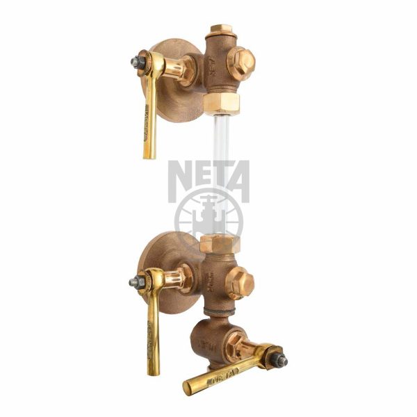 Bronze Sleeve Packed Water Level Gauge Flanged Ends, Left Hand Operated