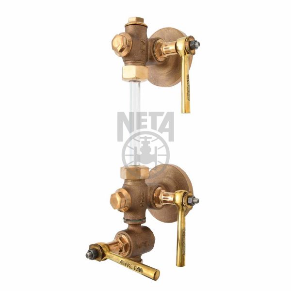 Bronze Sleeve Packed Water Level Gauge Flanged Ends, Right Hand Operated